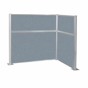 VERSARE Pre-Configured Hush Panel Cubicle (L Shape) 6' x 4' L-Build Powder Blue Fabric 1869704